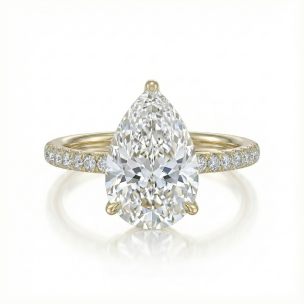 טבעת אירוסין יהלום טיפה 2.00 מעבדה RA515