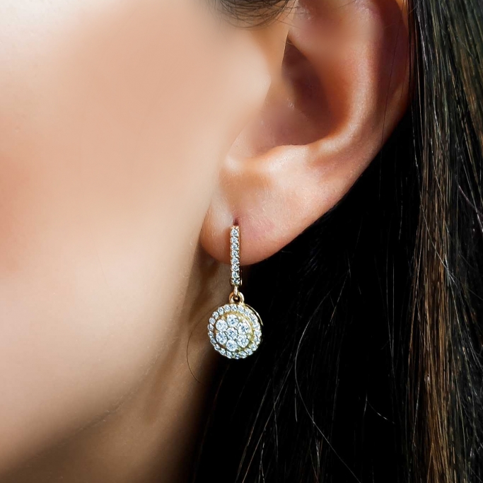 עגילי זרקונים תלוים GZ6