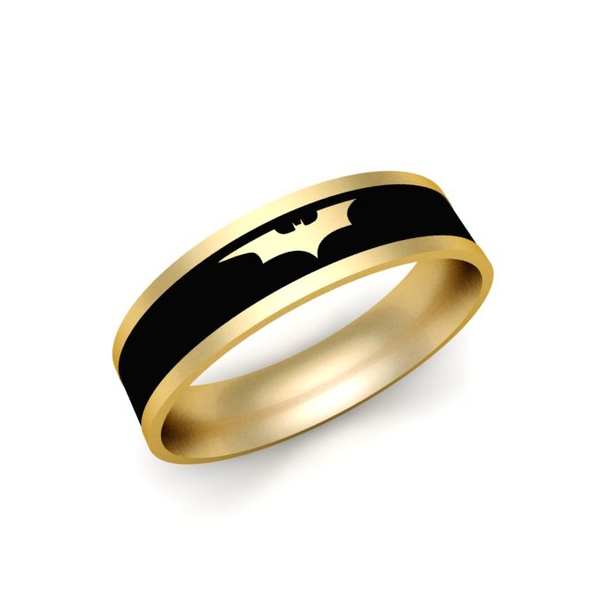 טבעת מעוצבת עם סמל BATMEN