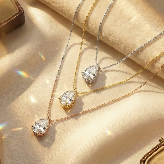 שרשרת יהלום טיפה 1.00 קארט מעבדה