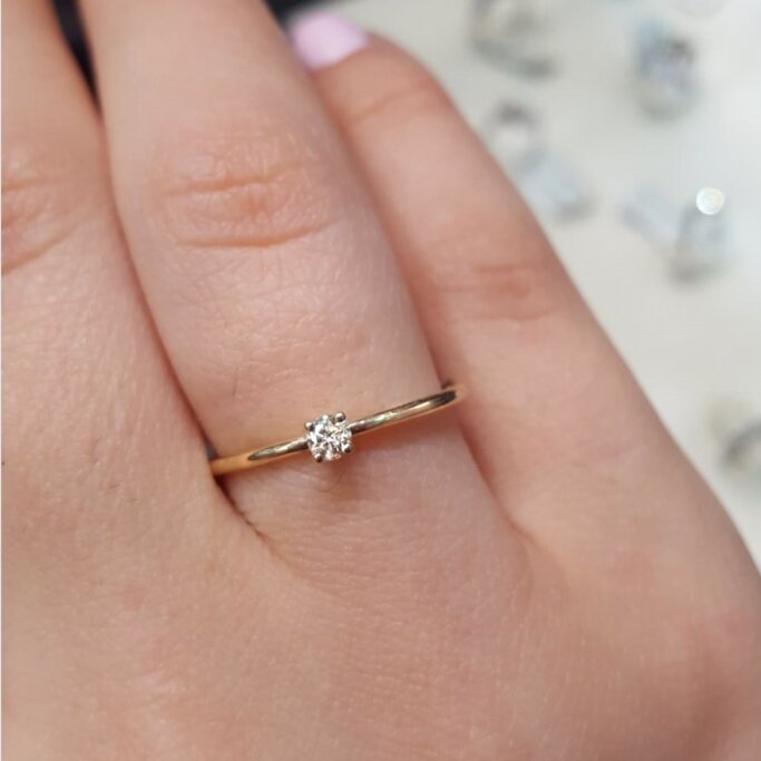 טבעת סוליטר יהלום RA455 אלין