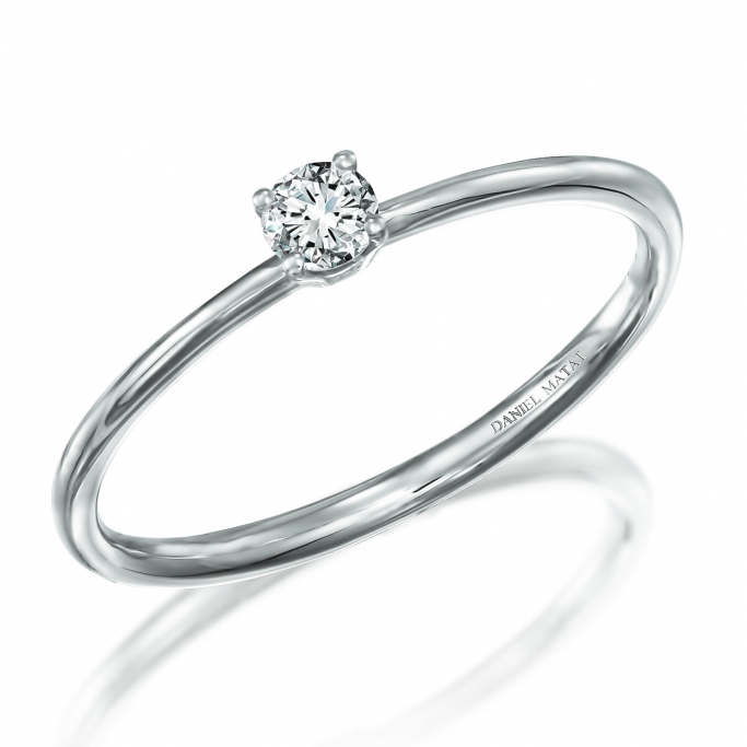 טבעת סוליטר יהלום RA455 אלין