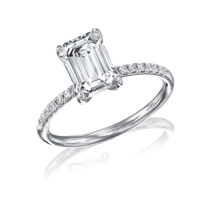 טבעת אירוסין 2.00 קארט יהלום אמרלד מעבדה RA496B