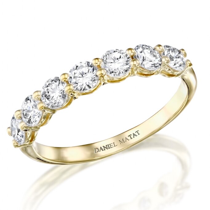 טבעת 7 יהלומים 1 קראט מעבדה RD235