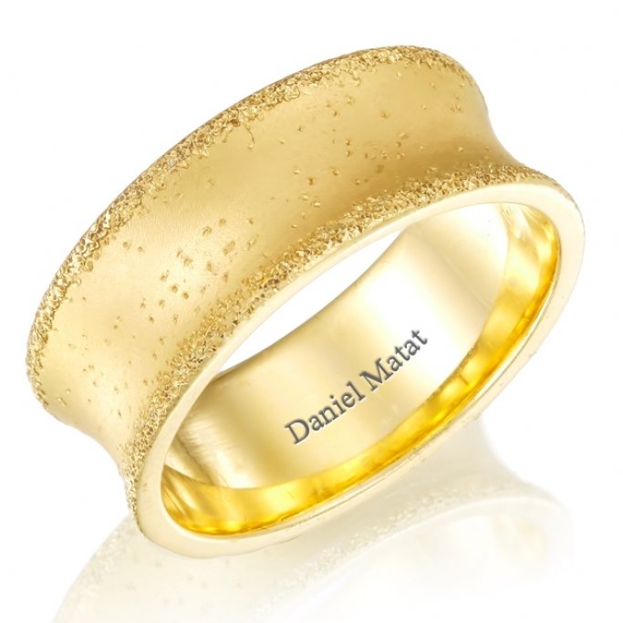 טבעת נישואין נקודות זהב צהוב