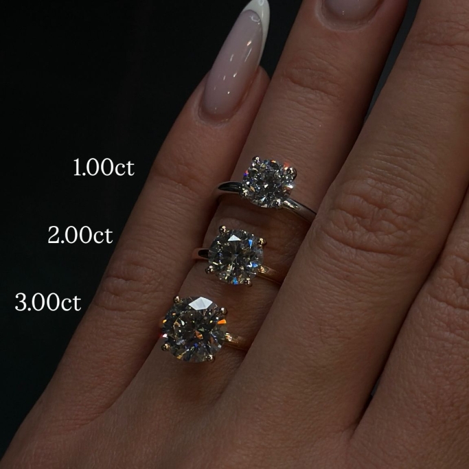 טבעת יהלום 1 קראט מעבדה