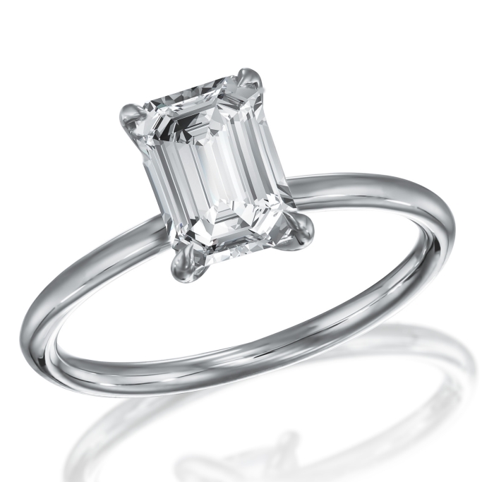 טבעת סוליטר אמרלד יהלום RA496 