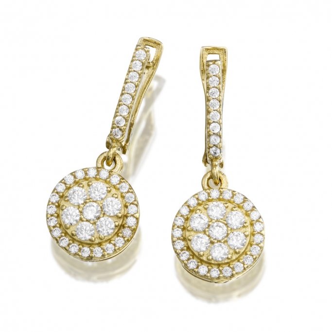 עגילי זרקונים תלוים GZ6