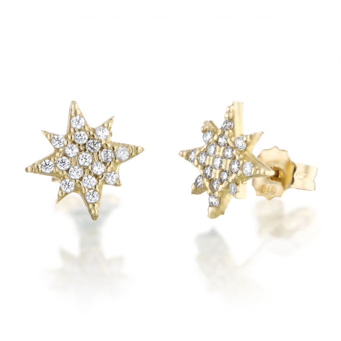 עגילי כוכב זרקונים