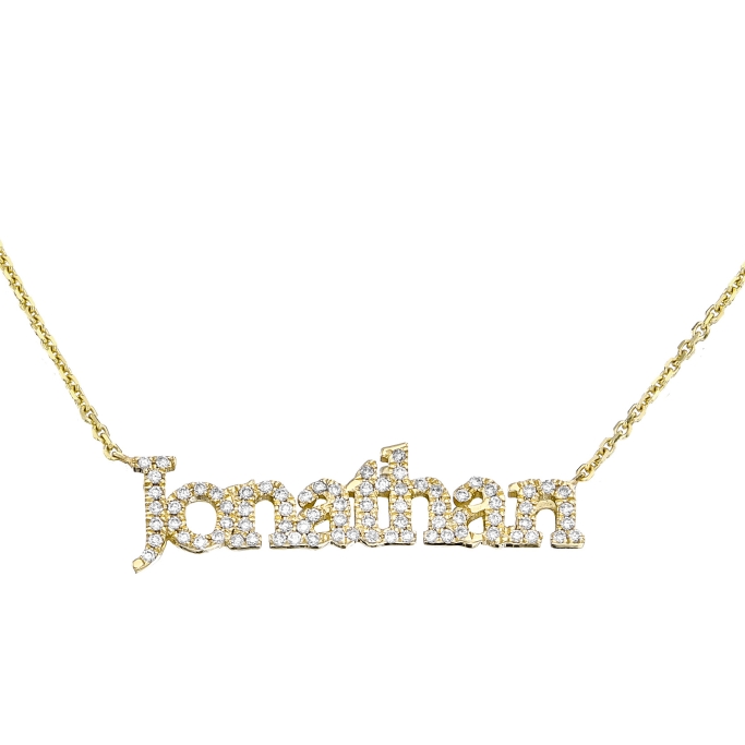 שרשרת שם יהלומים באנגלית