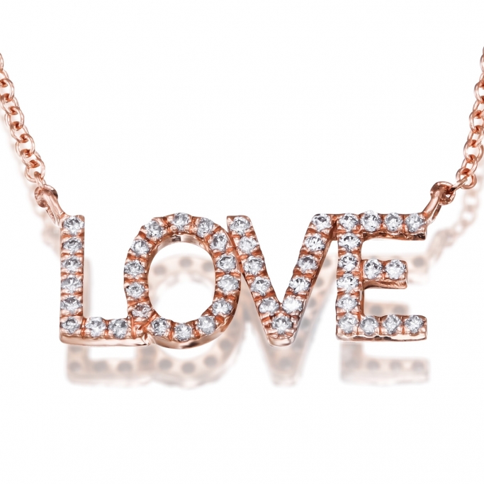 שרשרת LOVE יהלומים