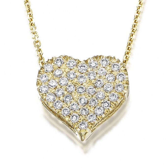 שרשרת לב פאווה יהלומים P243