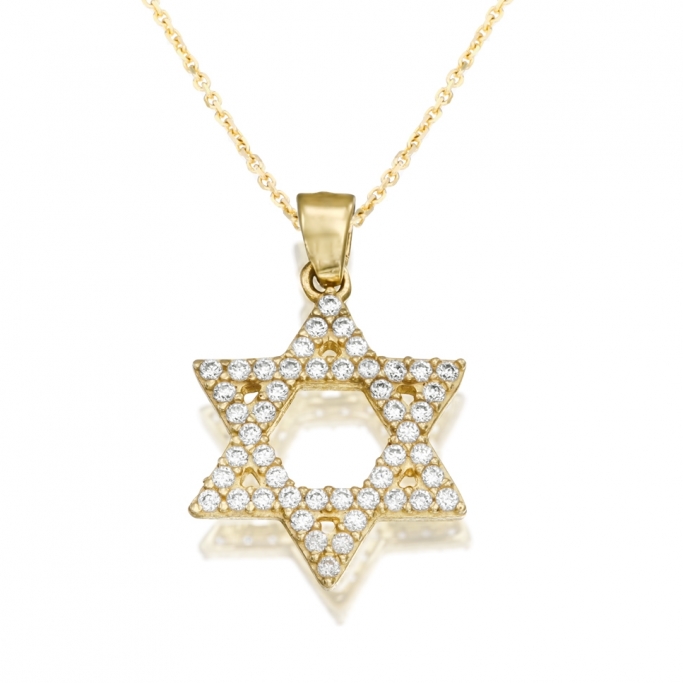 שרשרת מגו דוד זרקונים GZ46