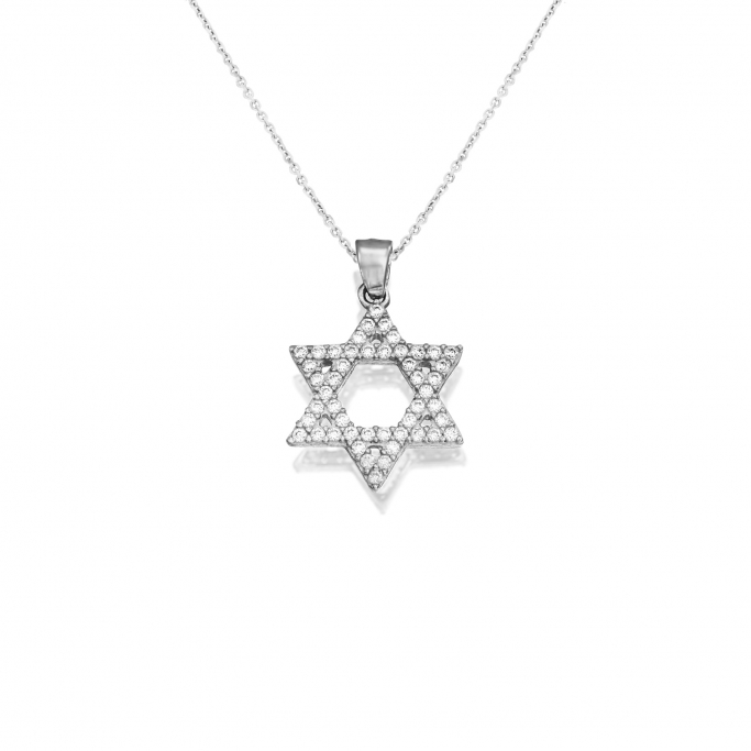 שרשרת מגו דוד זרקונים GZ46