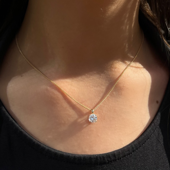 שרשרת סוליטר יהלום מעבדה  1.00 קראט