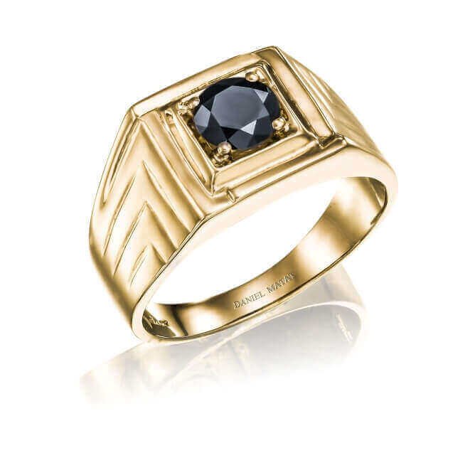 טבעת גבר יהלום שחור RK22B