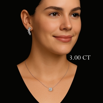 שרשרת סוליטר יהלום מרחף מעבדה