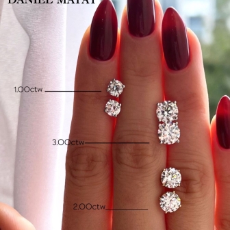 עגילי יהלום מעבדה 1.00 קארט 