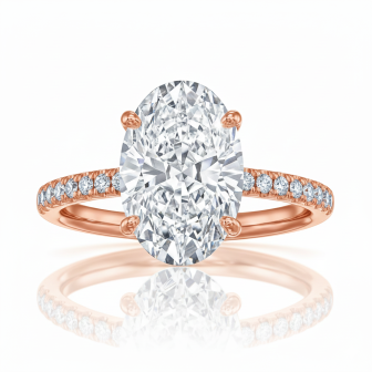 טבעת אובל 3.00 קארט יהלומים מעבדה