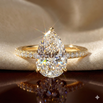 טבעת אירוסין יהלום טיפה 2.00 מעבדה RA515