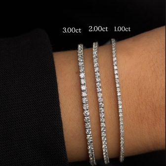 צמיד טניס  1.00 קראט יהלומים מעבדה