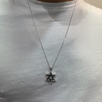 שרשרת מגן דוד יהלומים M48