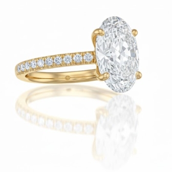 טבעת אובל 3.00 קארט יהלומים מעבדה