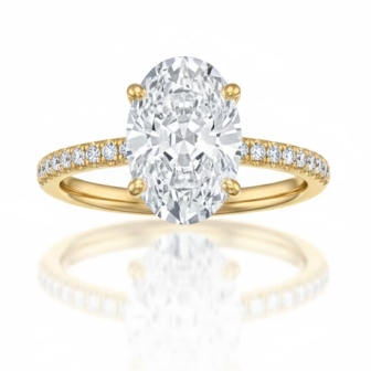 טבעת אובל 3.00 קארט יהלומים מעבדה