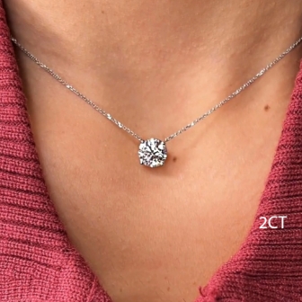 שרשרת סוליטר יהלום מרחף מעבדה