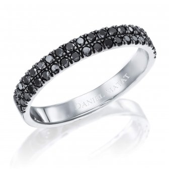 טבעת חצי נישואין יהלומים שחורים