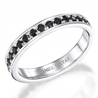 טבעת חצי נישואין יהלומים שחורים RS5