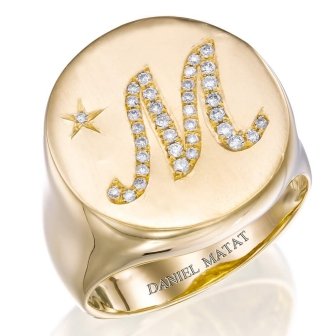 טבעת חותם יהלומים M