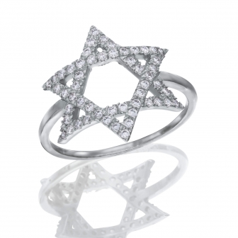 טבעת מגן דוד יהלומים 