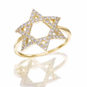 טבעת מגן דוד יהלומים 