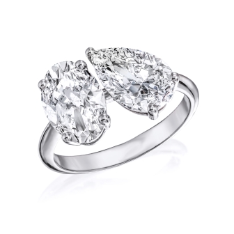 טבעת טיפה אובל 4.00 קראט