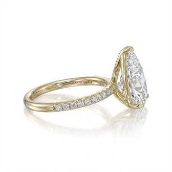 טבעת אירוסין יהלום טיפה 2.00 מעבדה RA515