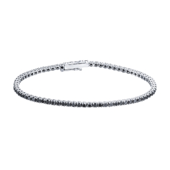 צמיד טניס יהלומים שחורים זהב לבן 3.8 קראט