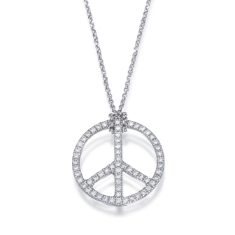 תליון PEACE יהלומים